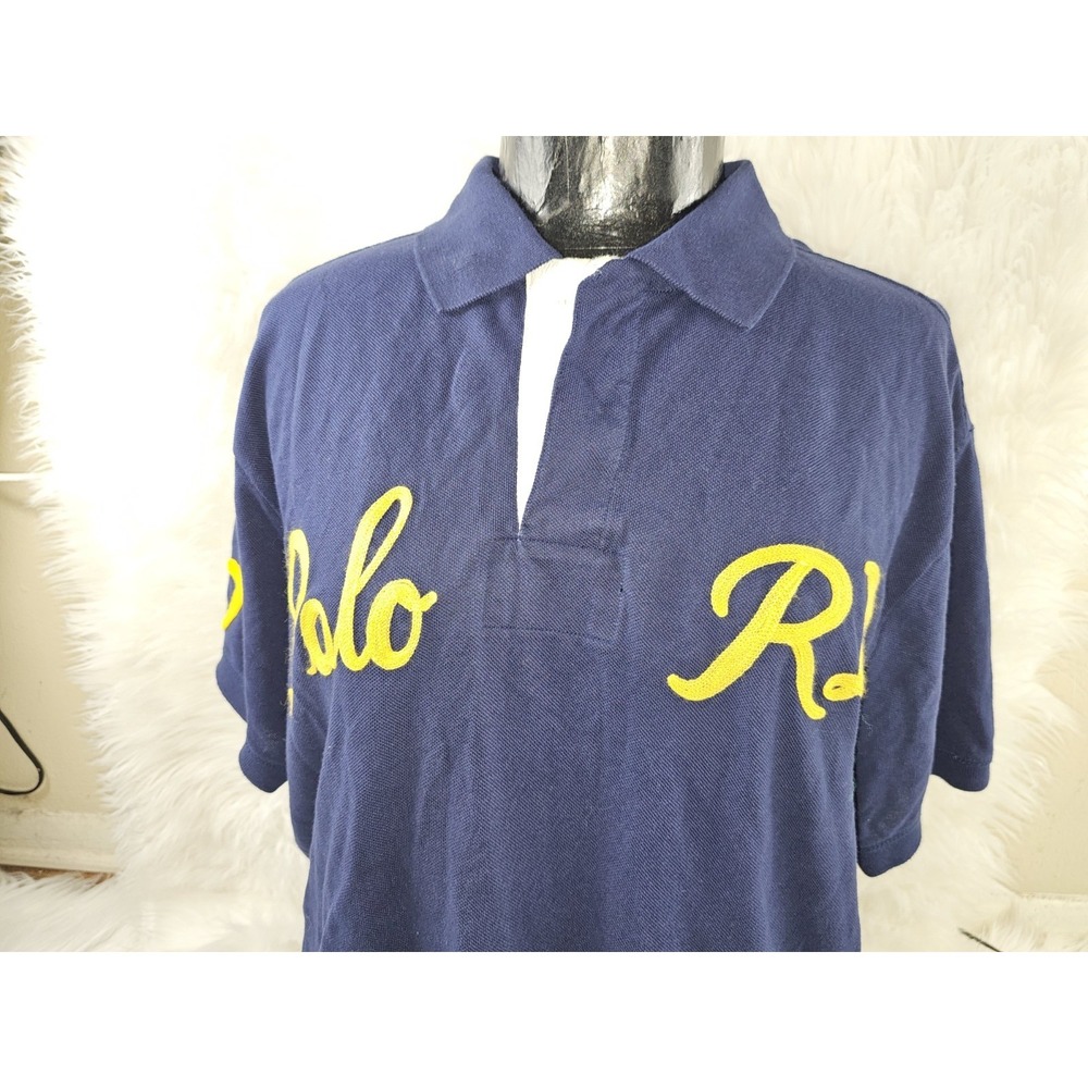 Ralph Lauren Polo Mens Golf Tennis Varsity Mesh Polo Shirt SZ XLT Navy Blue